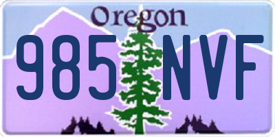 OR license plate 985NVF