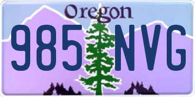 OR license plate 985NVG