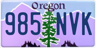 OR license plate 985NVK