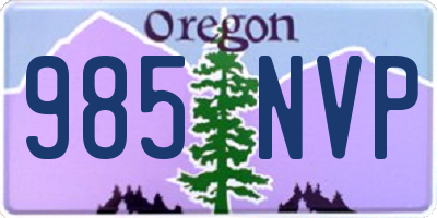 OR license plate 985NVP