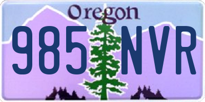 OR license plate 985NVR