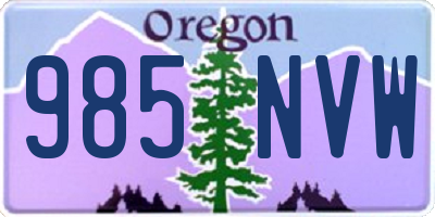OR license plate 985NVW