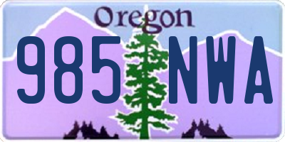 OR license plate 985NWA