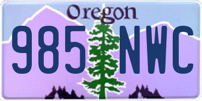 OR license plate 985NWC