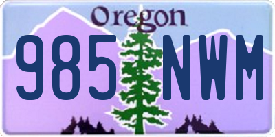 OR license plate 985NWM