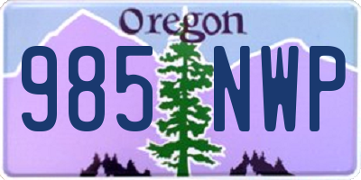 OR license plate 985NWP