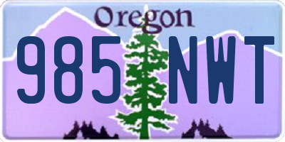 OR license plate 985NWT
