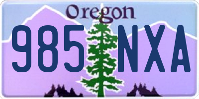 OR license plate 985NXA