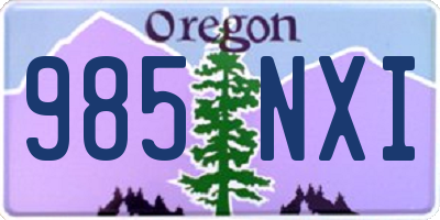 OR license plate 985NXI