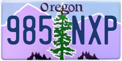 OR license plate 985NXP