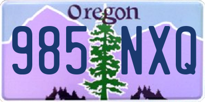 OR license plate 985NXQ