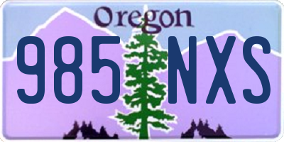 OR license plate 985NXS