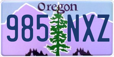 OR license plate 985NXZ