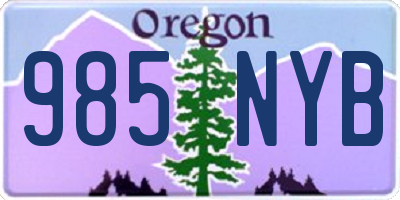 OR license plate 985NYB