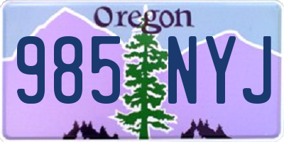 OR license plate 985NYJ