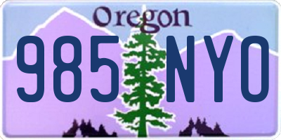 OR license plate 985NYO