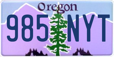 OR license plate 985NYT