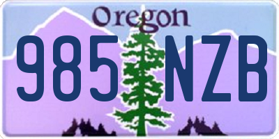 OR license plate 985NZB