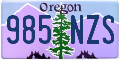 OR license plate 985NZS