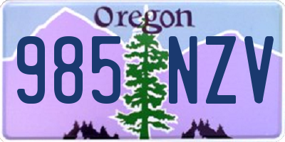 OR license plate 985NZV