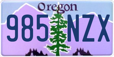 OR license plate 985NZX
