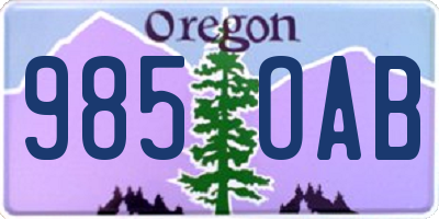 OR license plate 985OAB
