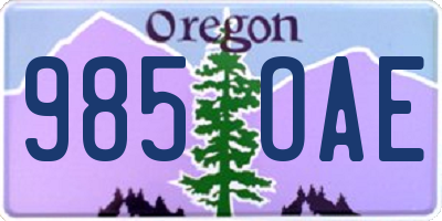 OR license plate 985OAE