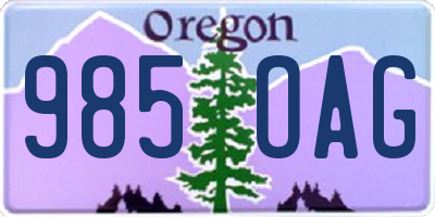 OR license plate 985OAG