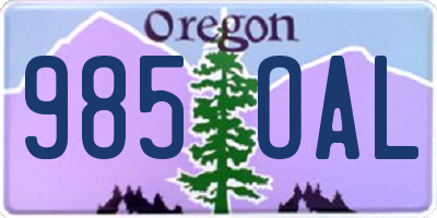 OR license plate 985OAL