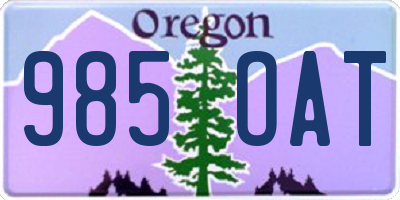 OR license plate 985OAT