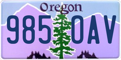OR license plate 985OAV