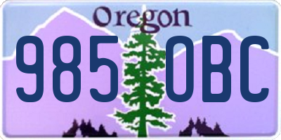 OR license plate 985OBC