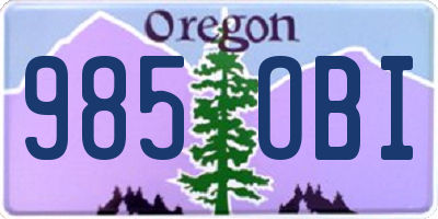 OR license plate 985OBI