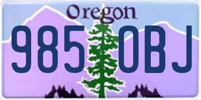 OR license plate 985OBJ