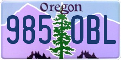 OR license plate 985OBL