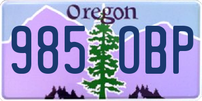 OR license plate 985OBP