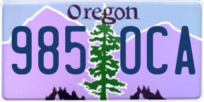 OR license plate 985OCA
