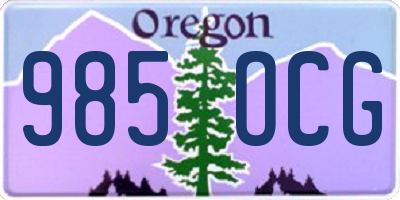 OR license plate 985OCG