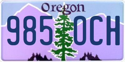 OR license plate 985OCH