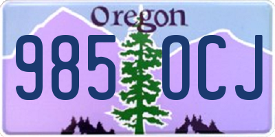 OR license plate 985OCJ