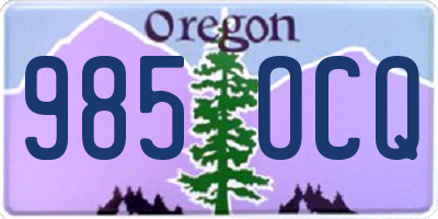 OR license plate 985OCQ