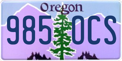 OR license plate 985OCS