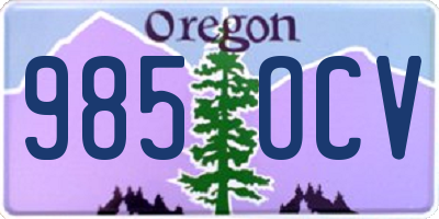 OR license plate 985OCV