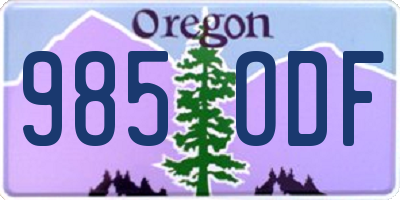 OR license plate 985ODF
