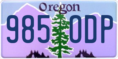 OR license plate 985ODP