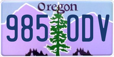 OR license plate 985ODV