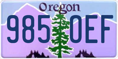 OR license plate 985OEF