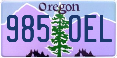 OR license plate 985OEL