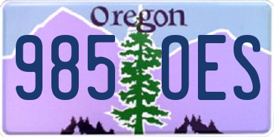 OR license plate 985OES