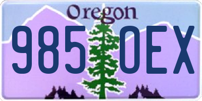 OR license plate 985OEX